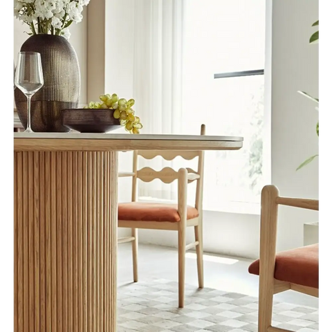 Bek Round Dining Table, White｜ DC Concept