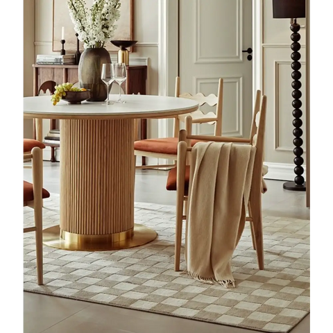 Bek Round Dining Table, White｜ DC Concept