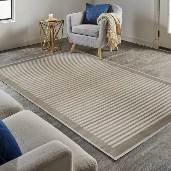 Belgrade Natural Striped Rug - Rugs