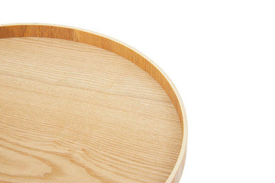 Bessan large natural fir wood tray with light-colored smooth grain finish and rounded edges for serving use
