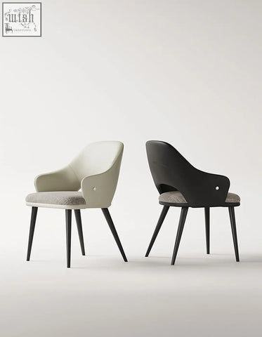 Bianchi dining chair leather with sleek modern dining chairs offer upholstered seats in off-white and black for dining room use
