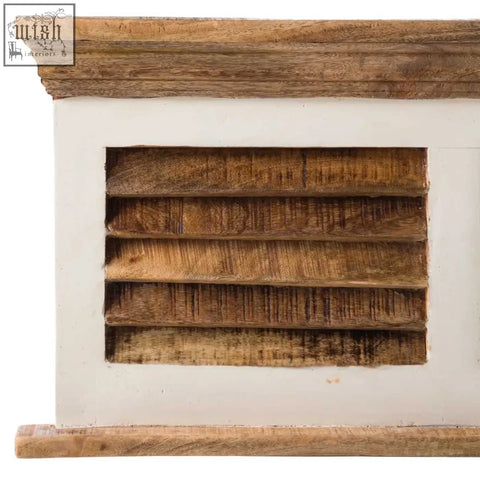 White bianco wood shoe rack with rustic wooden slats and hanger wall hook set for organized shoe storage