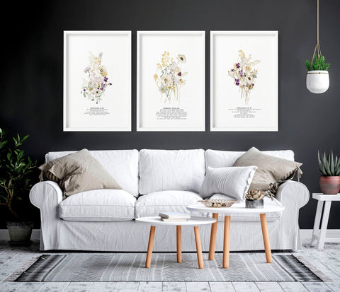 Wall art with bible verses | set of 3 framed wall art prints