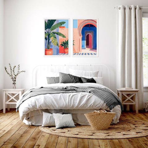 Big Framed Wall Art | Set of 2 Moroccan Inspired Wall art Prints