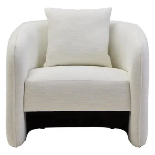 Bilani Cream Linen Effect Curved Chair - Chair