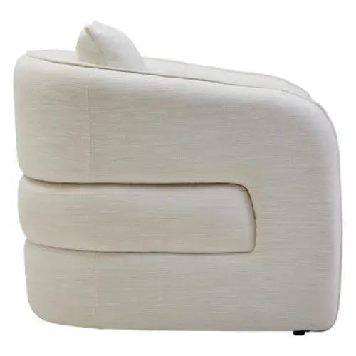 Bilani Cream Linen Effect Curved Chair - Chair