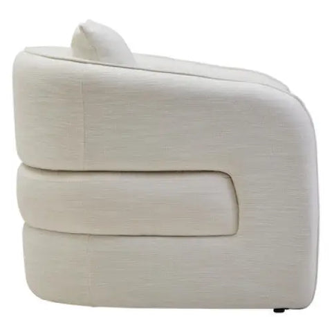 Bilani Cream Linen Effect Curved Chair - Chair