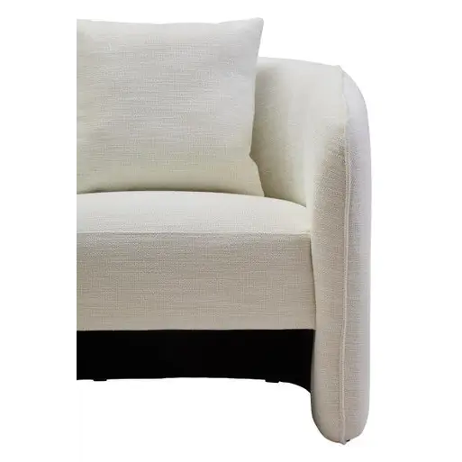 Bilani Cream Linen Effect Curved Chair - Chair