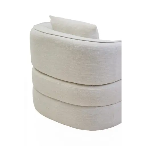 Bilani Cream Linen Effect Curved Chair - Chair