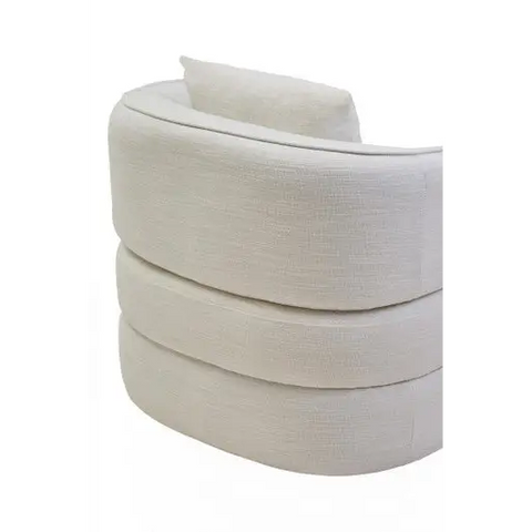 Bilani Cream Linen Effect Curved Chair - Chair