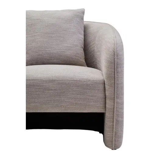 Bilani Grey Linen Effect Curved Chair - Arm Chair
