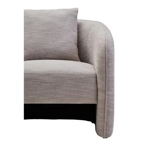 Bilani Grey Linen Effect Curved Chair - Arm Chair