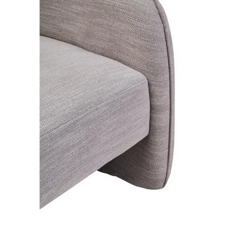 Bilani Grey Linen Effect Curved Chair - Arm Chair