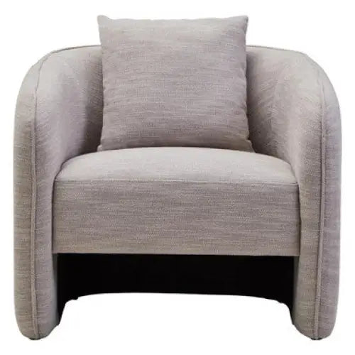 Bilani Grey Linen Effect Curved Chair - Arm Chair