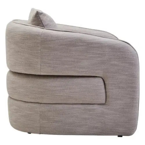 Bilani Grey Linen Effect Curved Chair - Arm Chair