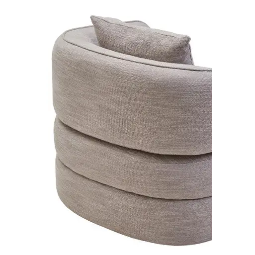 Bilani Grey Linen Effect Curved Chair - Arm Chair