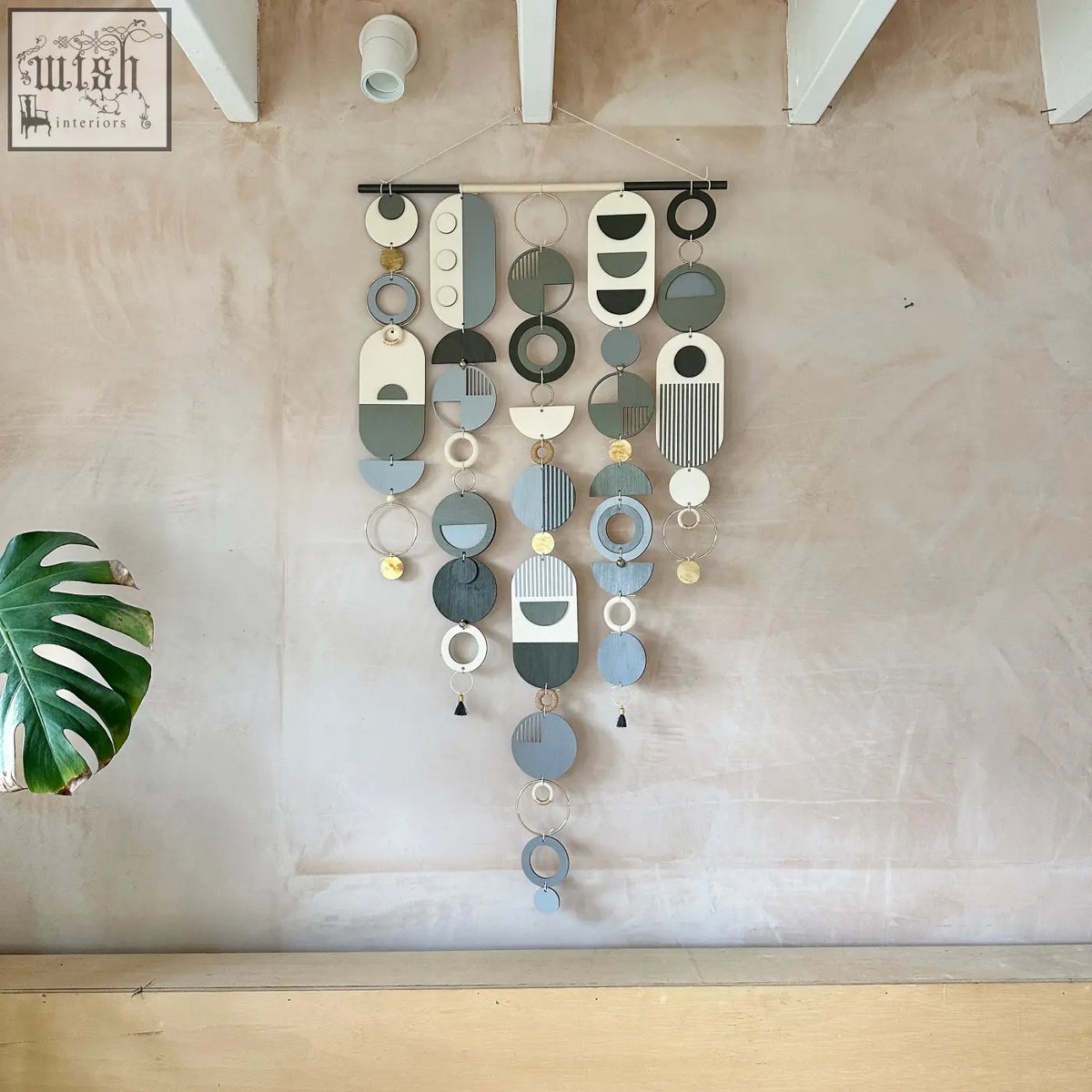 A modern hand painted black and grey wall art with layered geometric shapes and subtle textures for stylish decor