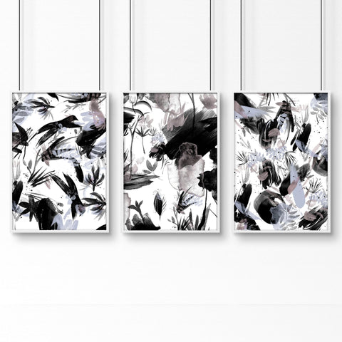 Bathroom wall print | set of 3 Black and White wall prints