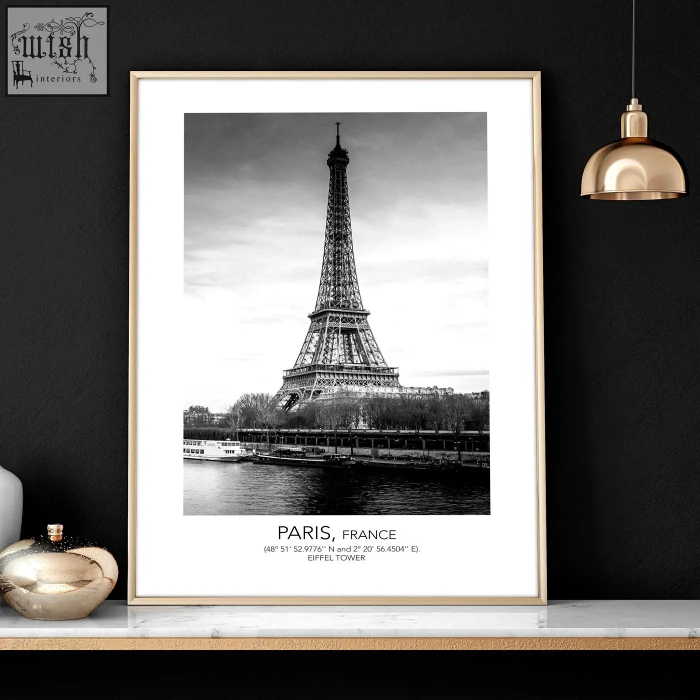 Black and white framed print of the eiffel tower perfect paris wall art for stylish paris wall decor set of 3