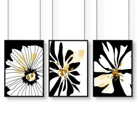 Black and white prints set of 3 |  framed wall art prints