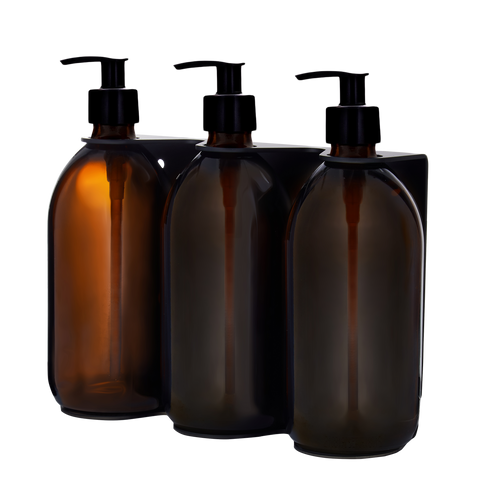 Black Triple Wall Mounted Soap Dispenser