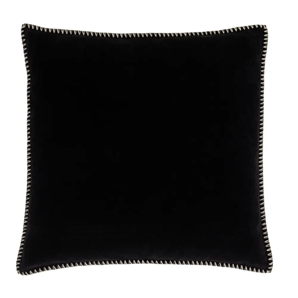 Black Velvet Stitched Scatter Cushion - Cushion