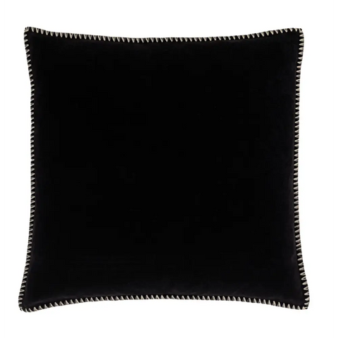 Black Velvet Stitched Scatter Cushion - Cushion
