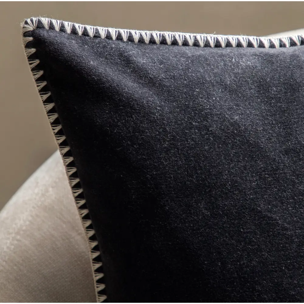 Black Velvet Stitched Scatter Cushion - Cushion