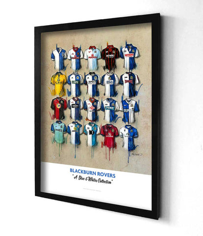 Blackburn rovers limited edition a2 print by terry kneeshaw in a black frame perfect for football fans