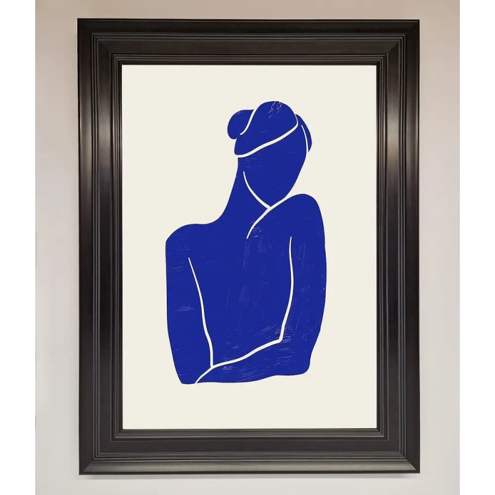 Blue Woman Matisse Style Framed Poster - A1 (59.4 x 84.1 cm) / Matt Black - Framed Print
