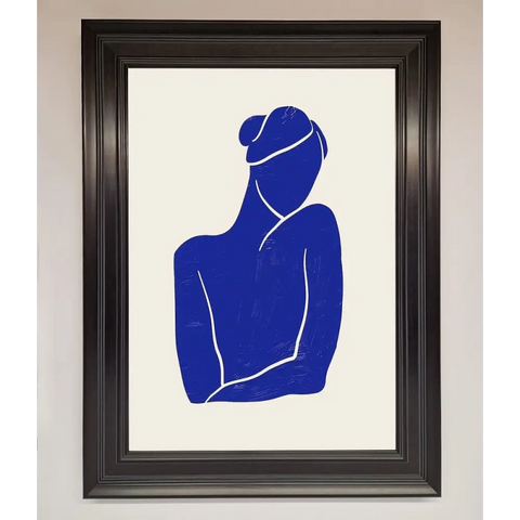 Blue Woman Matisse Style Framed Poster - A1 (59.4 x 84.1 cm) / Matt Black - Framed Print