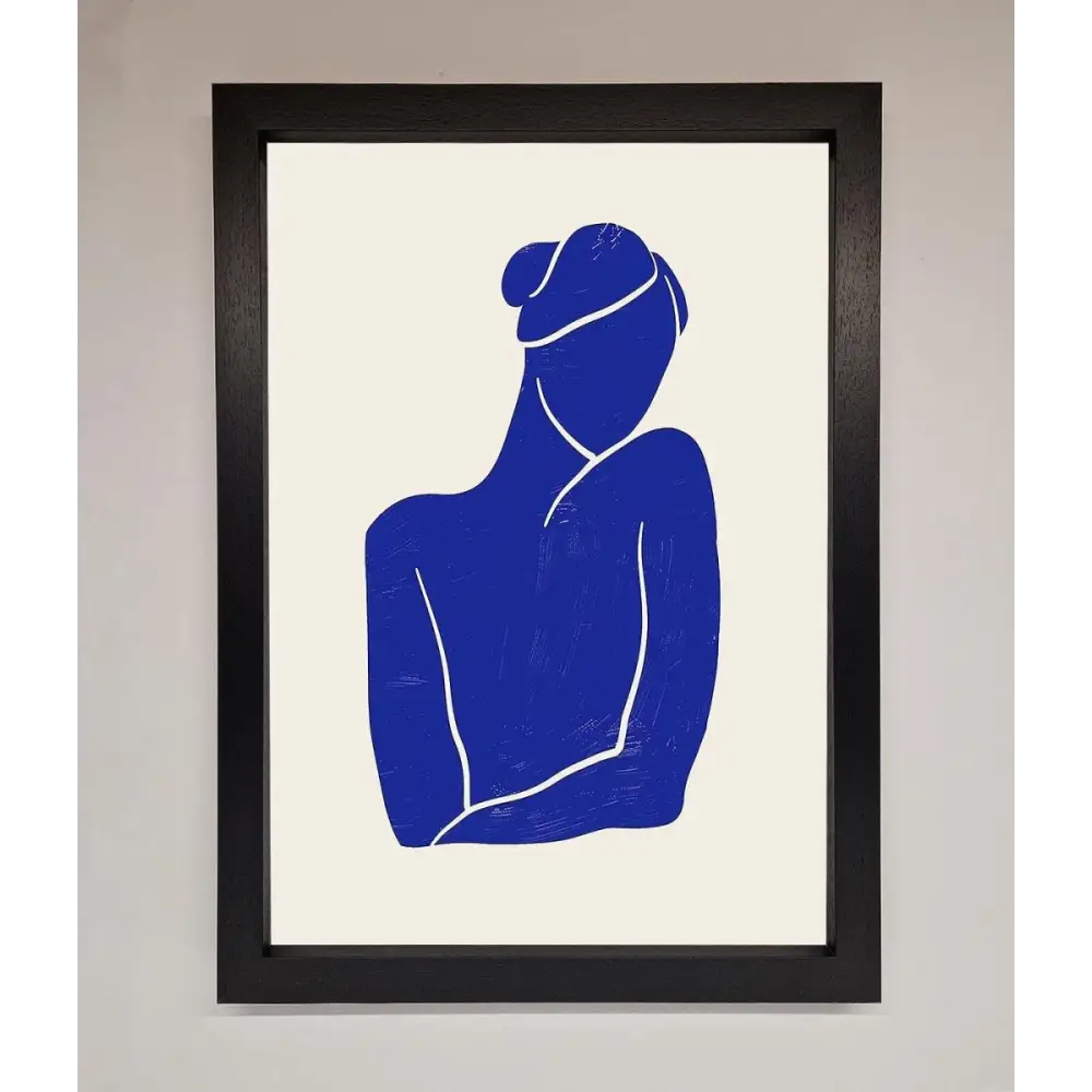 Blue Woman Matisse Style Framed Poster - A3 (29.7 x 42 cm) / Black - Framed Print