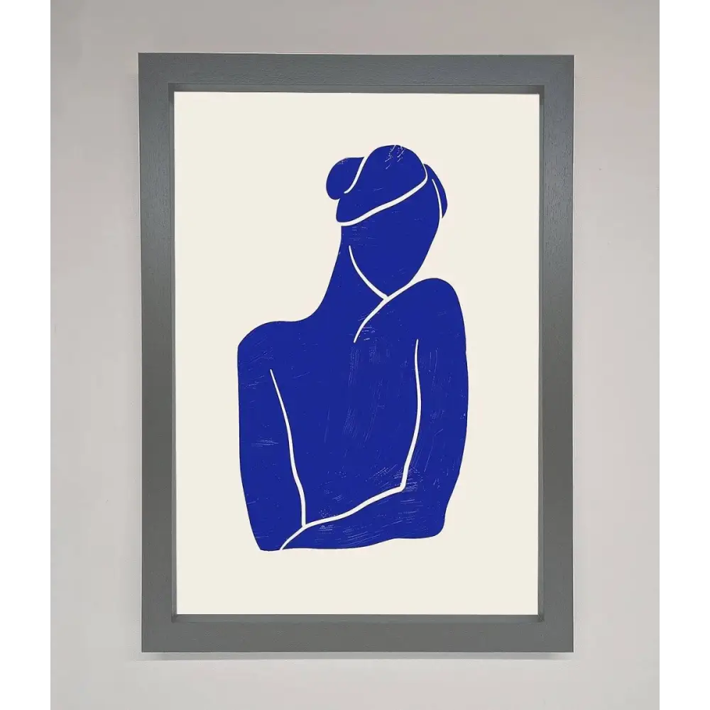 Blue Woman Matisse Style Framed Poster - A3 (29.7 x 42 cm) / Dark Grey - Framed Print