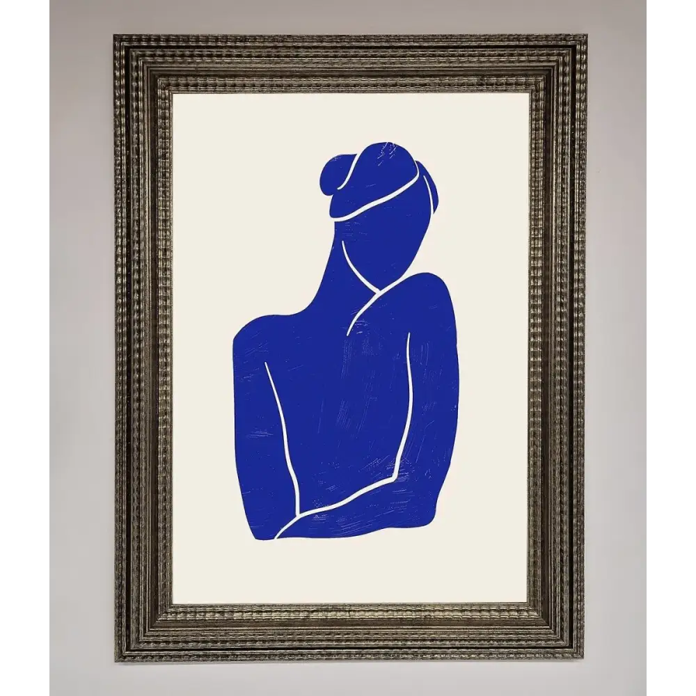 Blue Woman Matisse Style Framed Poster - A3 (29.7 x 42 cm) / Ornate Silver - Framed Print