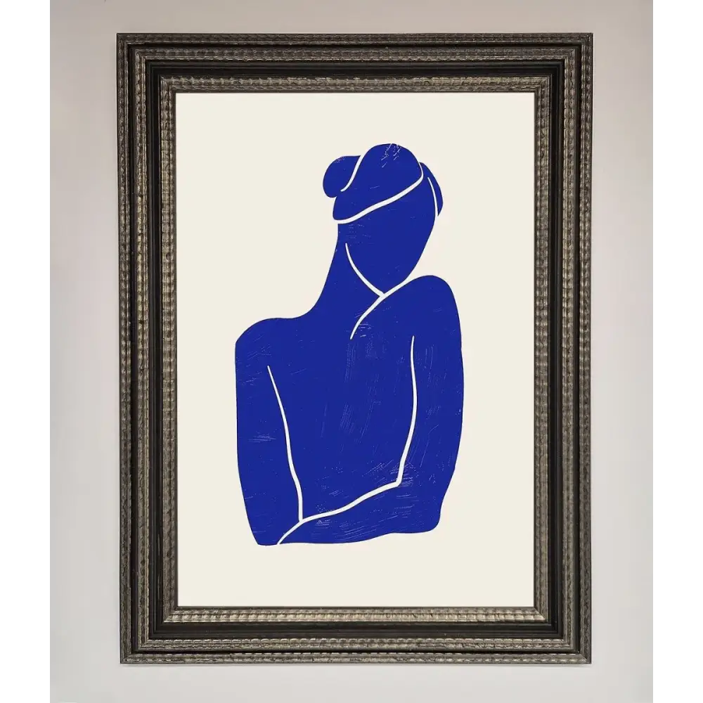 Blue Woman Matisse Style Framed Poster - A3 (29.7 x 42 cm) / Ornate Silver Black - Framed Print