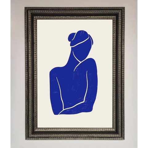 Blue Woman Matisse Style Framed Poster - A3 (29.7 x 42 cm) / Ornate Silver Black - Framed Print