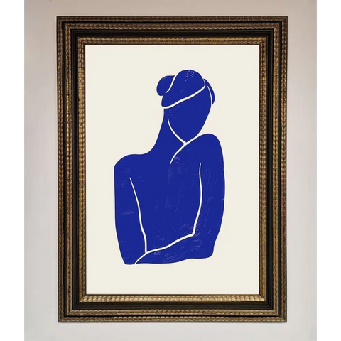 Blue Woman Matisse Style Framed Poster - A3 (29.7 x 42 cm) / Ornate Gold Black - Framed Print