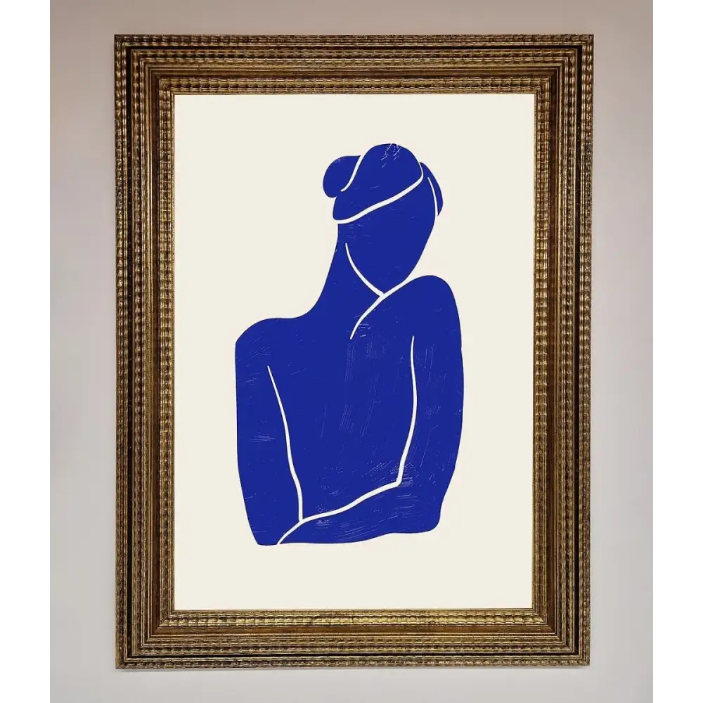 Blue Woman Matisse Style Framed Poster - A3 (29.7 x 42 cm) / Ornate Gold - Framed Print