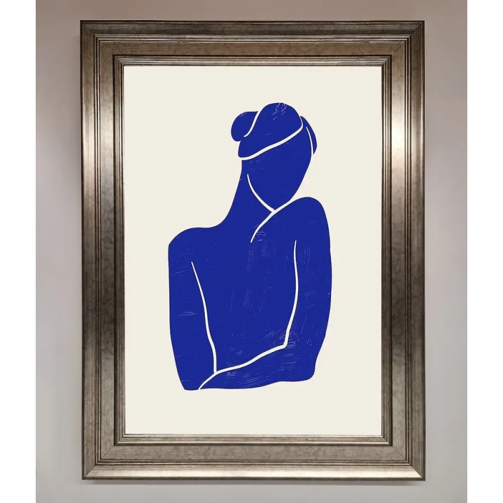 Blue Woman Matisse Style Framed Poster - A3 (29.7 x 42 cm) / Silver - Framed Print