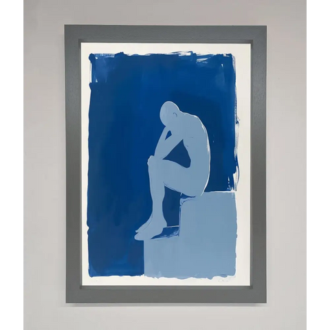 Blues Thinking Framed Print - A3 (29.7 x 42 cm) / Dark Grey - Framed Print