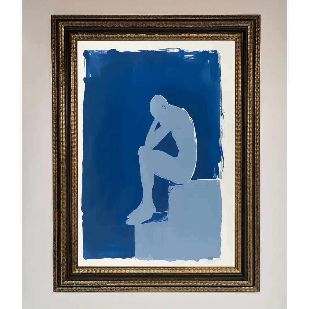 Blues Thinking Framed Print - A3 (29.7 x 42 cm) / Ornate Gold Black - Framed Print