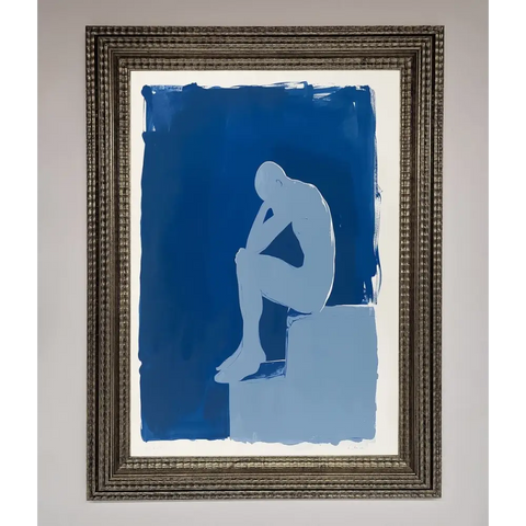 Blues Thinking Framed Print - A3 (29.7 x 42 cm) / Ornate Silver - Framed Print