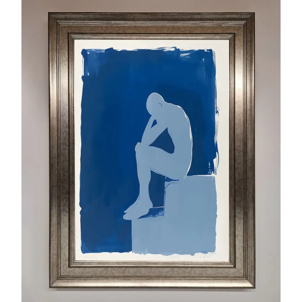 Blues Thinking Framed Print - A3 (29.7 x 42 cm) / Silver - Framed Print