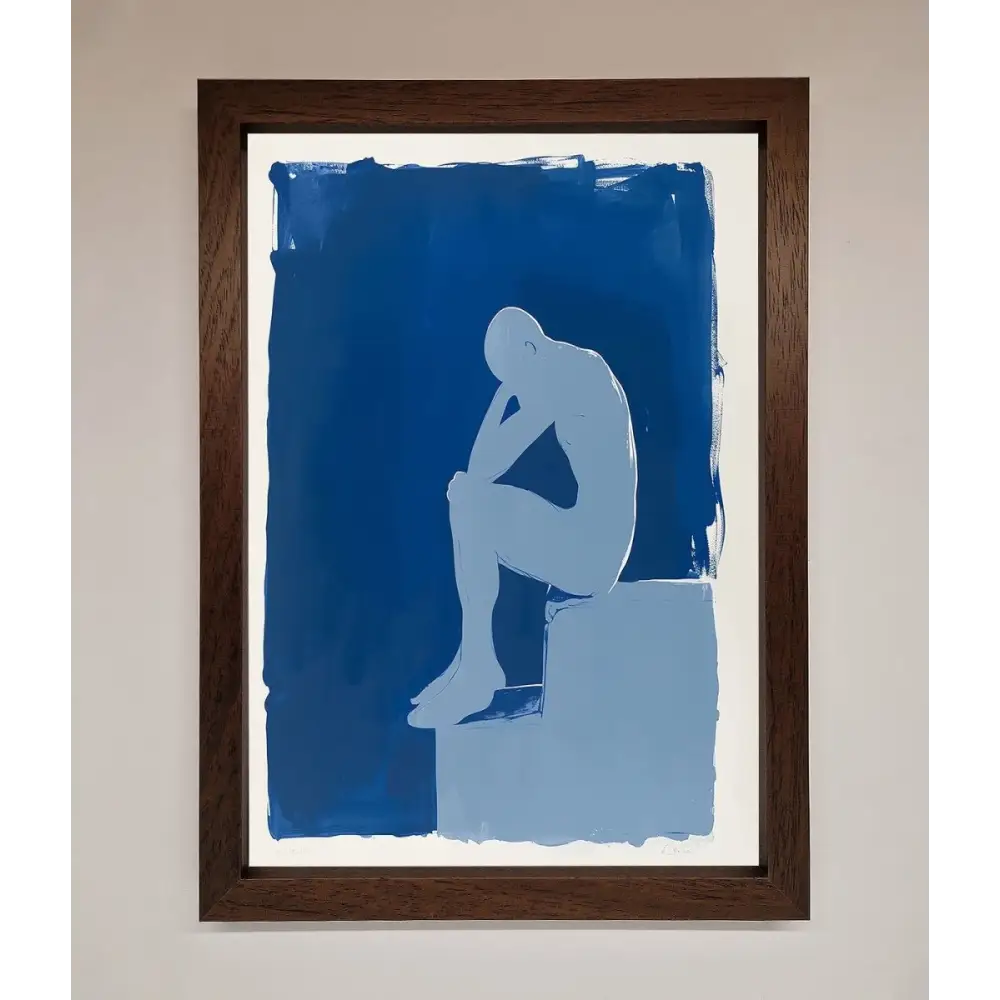 Blues Thinking Framed Print - A3 (29.7 x 42 cm) / Walnut - Framed Print
