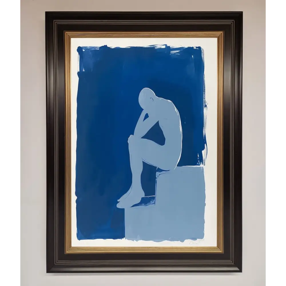 Blues Thinking Framed Print - B0 (100 x 141 cm) / Black Gold - Framed Print