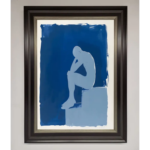 Blues Thinking Framed Print - B0 (100 x 141 cm) / Black Silver - Framed Print