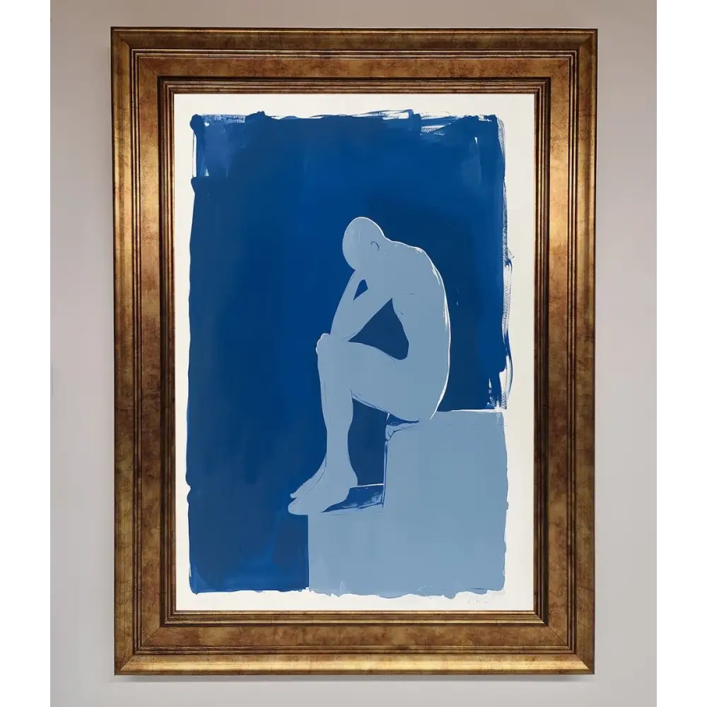 Blues Thinking Framed Print - B0 (100 x 141 cm) / Bronze - Framed Print