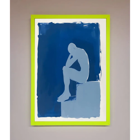 Blues Thinking Framed Print - B0 (100 x 141 cm) / Neon Green - Framed Print