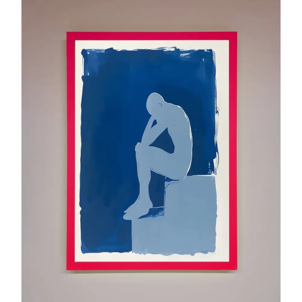 Blues Thinking Framed Print - B0 (100 x 141 cm) / Neon Pink - Framed Print