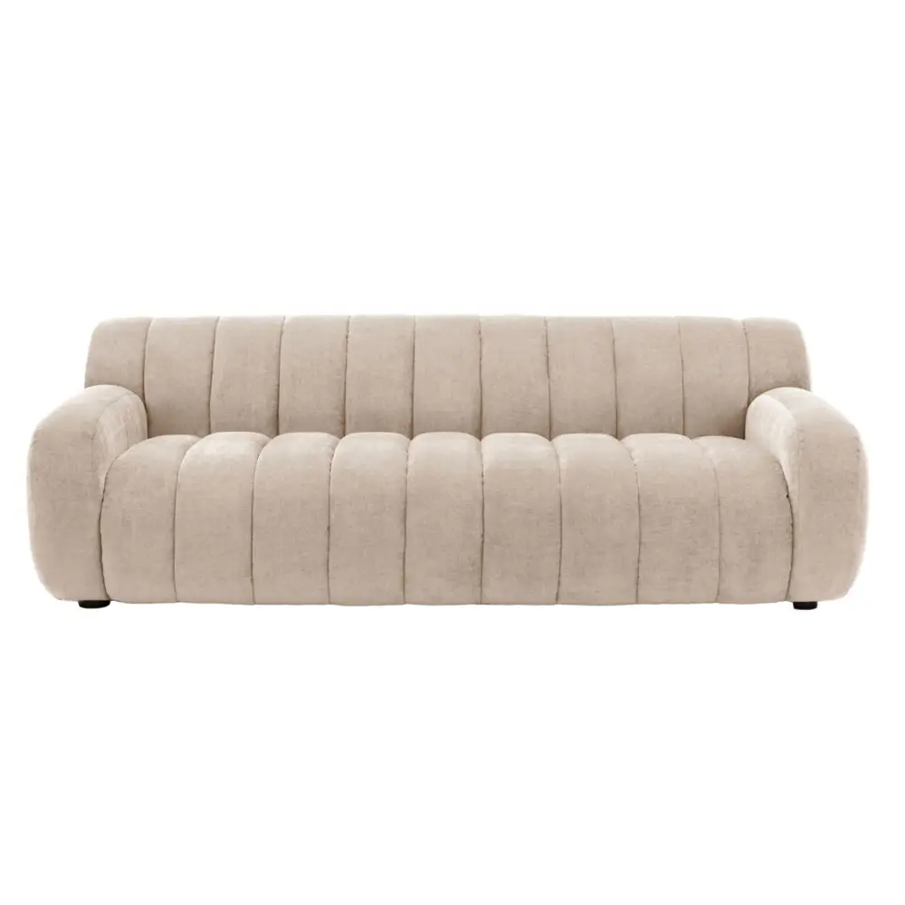 Bobby 3 Seater Sofa - Cream Velvet/Chenille - Sofa